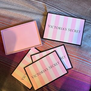 Victoria's Secret Pink and White Gift Box, Cards